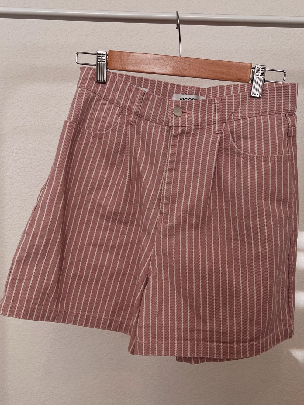 Vigoss High Rise Striped Trouser Shorts